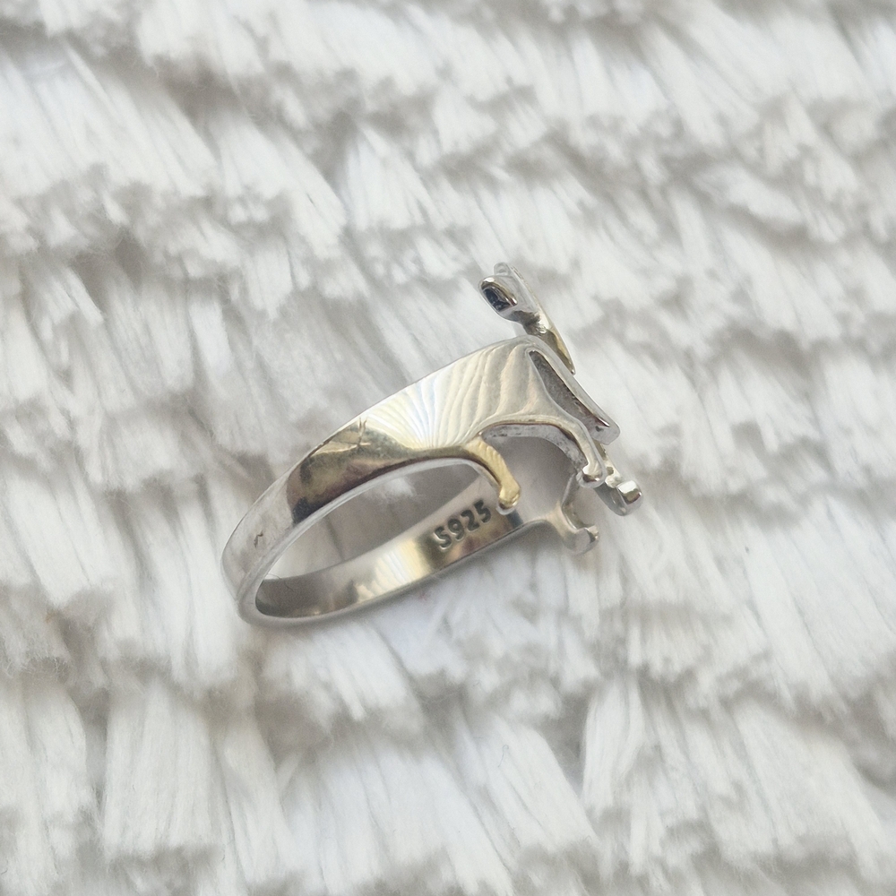 Vintage Sterling Silver Dachshund Wrap Ring - Picture 6 of 8